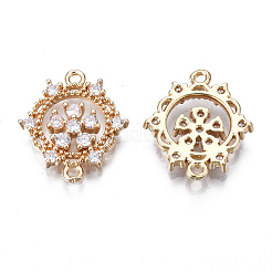 Brass Micro Pave Clear Cubic Zirconia Links Connectors&nbsp;KK-S359-148-RS