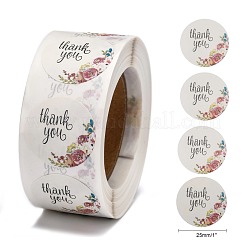 DIYスクラップブック  1インチサンキューステッカー  装飾的なマスキングテープ  thank you文字のフラットラウンド  カラフル  25mm  500PCS /ロールについて&nbsp;DIY-L028-A21