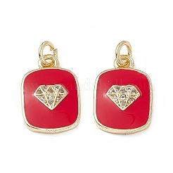 Brass Micro Pave Cubic Zirconia Charms&nbsp;KK-E068-VB442-2