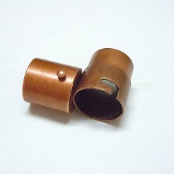 真鍮製ロッキングチューブマグネットクラスプ  コラム  赤銅鉱  19x12mm  穴：10mm&nbsp;KK-Q090-R