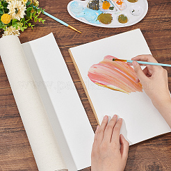 リネンブレンドコーティングキャンバス  油絵アーティストのプロの描画のための絵画布  古いレース  38.25x0.03cm  5 m /ロール&nbsp;DRAW-WH0002-01