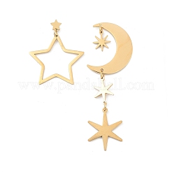 304 Stainless Steel Dangle Stud Earrings&nbsp;EJEW-D306-04G
