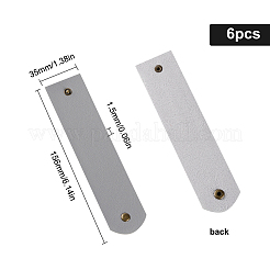 長方形puレザーナプキンバックル  合金パーツ  レストランの日用品用  グレー  156x35x1.5mm&nbsp;AJEW-WH0129-94B