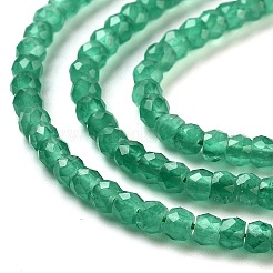 キャッツアイビーズ連売り  多面カット  ロンデル  シーグリーン  3x2.5mm  穴：0.6mm  約153個/連  14.17''（36センチメートル）&nbsp;CE-G009-01G