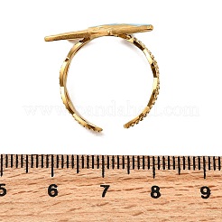 Ocean Theme 304 Stainless Steel & Enamel Cuff Rings for Women&nbsp;RJEW-F192-01A-G