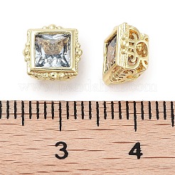 Brass Micro with Single Light Sky Blue Zirconia Beads&nbsp;KK-C051-31G