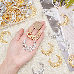 100Pcs 2 Colors Iron Filigree Joiners Links&nbsp;IFIN-AR0001-09