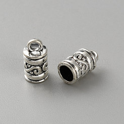 チベット風合金コードエンドパーツ  コラム  アンティークシルバー  12.5x7mm  穴：2mm&nbsp;FIND-WH0148-528A