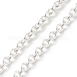 304ステンレススチールチェーンネックレス  カニカン付き  銀  16インチ（40.8cm）&nbsp;NJEW-JN03523-01