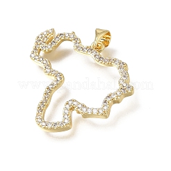 Brass Micro Pave Clear Cubic Zirconia Pendants&nbsp;CU-E002-04B-G