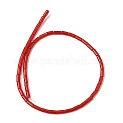 天然石ホワイトジェイドビーズ連売り  コラム  染め  レッド  8~8.5x4mm  穴：0.8mm  約46~47個/連  15.35''~15.55''（39~39.5センチメートル）&nbsp;G-Z145-A01-01F