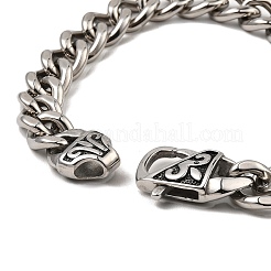 Non-Tarnish 304 Stainless Steel Cuban Link Chain Bracelet&nbsp;NJEW-D050-02C-P