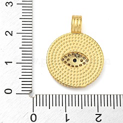 Rack Plating Brass Micro Pave Clear Cubic Zirconia Pendants&nbsp;KK-Z063-14G-02