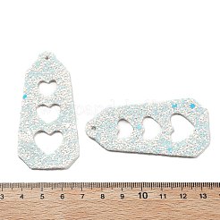 PUレザービッグペンダント  鉄のリング付き  バレンタインデーコレクション  ハート  62.5x31x2mm  穴：1.6mm&nbsp;FIND-R050-03I