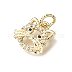 Brass Micro Pave Black Cubic Zirconia Charms&nbsp;CU-L001-18G-11