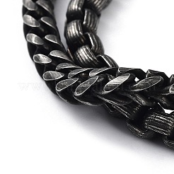 304 Stainless Steel Double Layer Link Bracelets for Men&nbsp;BJEW-D031-24B