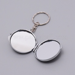 Zine-Alloy Folding Mirror Keychain&nbsp;KEYC-WH0021-01P