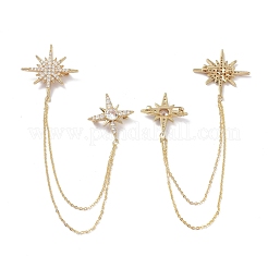 Star with Tassel Chain Brooch Pin&nbsp;JEWB-K006-12G