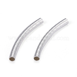 真鍮製チューブビーズ  長持ちメッキ  カーブビーズ  チューブ  925銀メッキ  29.5x3mm  穴：2mm&nbsp;KK-Y003-80B-S