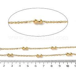 304ステンレススチールリンクチェーン  イオンプレーティング（ip）  ハンダ付け  スプールで  竹の棒  ゴールドカラー  1.5mm  竹スティック：8x4mm&nbsp;CHS-F020-07G