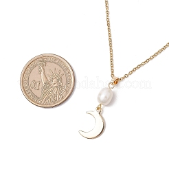 3Pcs 3 Styles Natural Cultured Freshwater Pearl & 304 Stainless Steel & Brass Moon Star Sun Pendant 304 Stainless Steel Cable Chain Necklaces for Women&nbsp;NJEW-JN05364