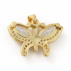 Brass Micro Pave Cubic Zirconia Pendants&nbsp;KK-B059-34G-D