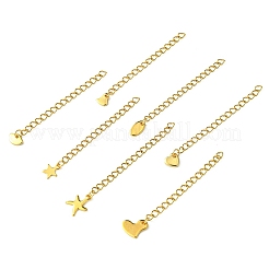 7Pcs 7 Styles 304 Stainless Steel Chain Extender&nbsp;STAS-FS0001-49G