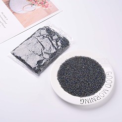 ラウンドガラスシードビーズ  透明色の虹  ラウンド  濃いグレー  12/0  2mm  穴：1mm  約30000個/ポンド&nbsp;SEED-A007-2mm-172