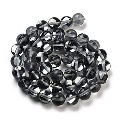 透明ガラスビーズ  ラウンド  暗闇で光るビーズ  ブラック  8mm  穴：1mm  約45個/連  13.98''（35.5センチメートル）&nbsp;X-GLAA-B022-8mm-16