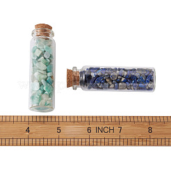 ガラス希望ボトル  ペンダント装飾用  赤いジャスパーチップビーズとコルク栓付き  22x71mm  12個/箱&nbsp;DJEW-TA0001-01