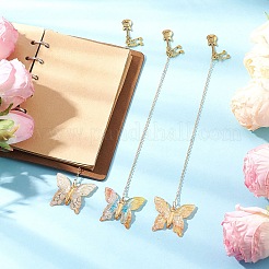 3Pcs Butterfly Acrylic & Alloy Musical Note Guitar Charm Bookmark&nbsp;AJEW-JK00381