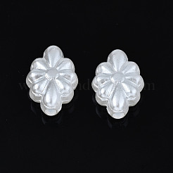 ABSプラスチックパール調ビーズ  花  乳白色  11.5x8.5x5mm  穴：1.6mm  約1790個/500g&nbsp;OACR-N008-143
