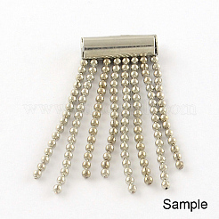 アイアン製チューブ型スライド式コードエンド紐留めパーツ  スライダエンドキャップ  プラチナ  16x4mm  3.2mm内径&nbsp;IFIN-R212-01P-1.6cm