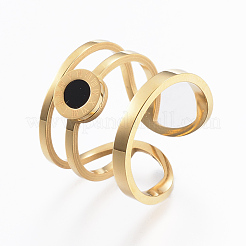 304ステンレススチールワイドバンドカフ指輪  彫刻されたローマン数字  サイズ6~9  ミックスカラー  16~19mm&nbsp;RJEW-H121-01-M