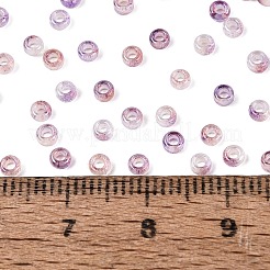 焼付塗装ガラスシードビーズ  ロンデル  丸い穴  蘭  2.5x1.5mm  穴：1~1.2mm  約25000個/ポンド&nbsp;SEED-Q041-03A-11