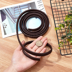 フラット編みレザーコード  ネックレス＆ブレスレット作りアクセサリー用  ココナッツブラウン  12x6mm&nbsp;WL-WH0003-09A