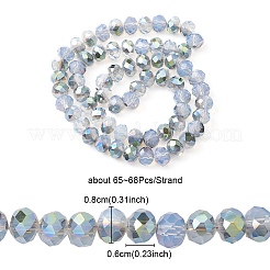 Electroplate Transparent Glass Beads Strands&nbsp;EGLA-YW0001-64B