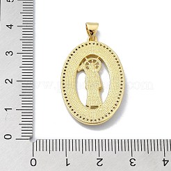 Brass Micro Pave Clear Cubic Zirconia Pendants&nbsp;KK-A221-03B-G