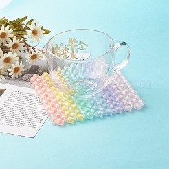 6色透明アクリルカボチャビーズカップマット  正方形  カラフル  152x152x10.5mm&nbsp;AJEW-CM00001