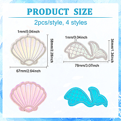 8Pcs 4 Style Embroidered Cloth Patches&nbsp;PATC-FG0001-22