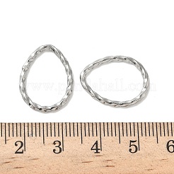 304ステンレス鋼のツイストティアドロップリンクリング  変色しない  ステンレス鋼色  18.5x14.5x1.5mm  内径：15.5x11.5mm&nbsp;STAS-L300-007P