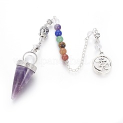 Chakra Jewelry Natural Amethyst Cone Dowsing Pendulums&nbsp;G-G771-E02
