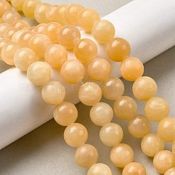 Natural Yellow Jade Bead Strands&nbsp;G-K121-01-14mm