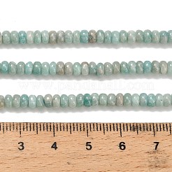 天然石アマゾナイトビーズ連売り  ロンデル  4x1.5mm  穴：0.7mm  約155個/連  14.96''（38センチメートル）&nbsp;G-L635-A35-4x2mm