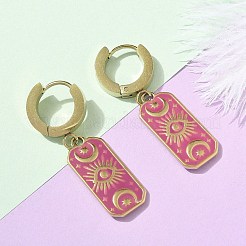 304 Stainless Steel Enamel Hoop Earrings for Women&nbsp;STAS-Z105-01G-05