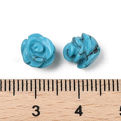 合成ターコイズビーズ  ローズ  7.5~8x7.5~8x7~9mm  穴：0.8~1mm&nbsp;G-O156-A-26