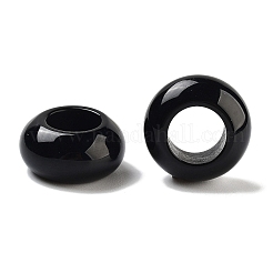 天然ブラックオニキス（染色＆加熱）ビーズ  ロンデル  16~16.5x8~8.5mm  穴：8~8.8mm&nbsp;G-C134-02D
