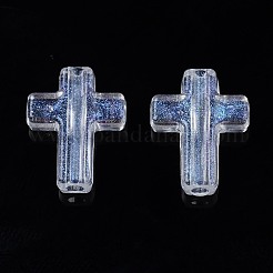 透明なアクリルビーズ  グリッターパウダー  クロス  透明  15.5x12x4mm  穴：2mm  約138個/50g&nbsp;X-OACR-N008-100