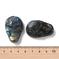 天然石ラブラドライトカボション  スカル  38~40x26~27x11.5~14mm&nbsp;G-I368-B03