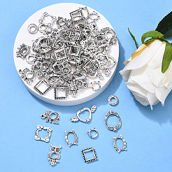 100Pcs 10 Styles Tibetan Style Alloy Bead Frame&nbsp;FIND-YW0007-62